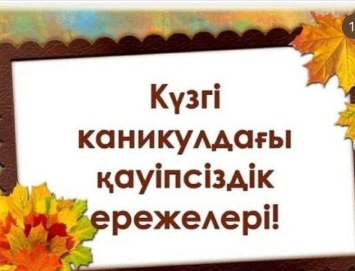 Күзгі каникулдағы қауіпсіздік ережелері
