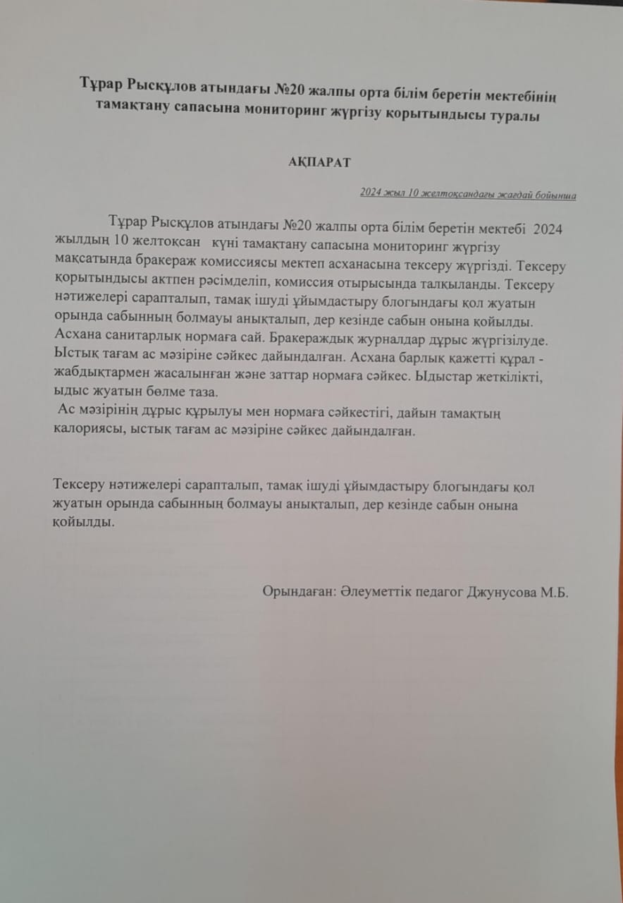 Мониторинг жүргізу актісі 10.12.2024