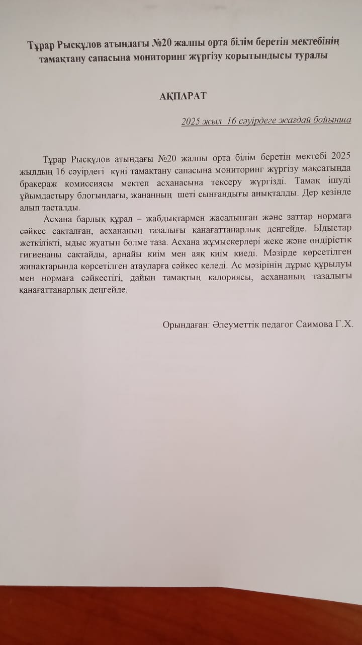 Мониторинг жүргізу актісі 16.04.2025